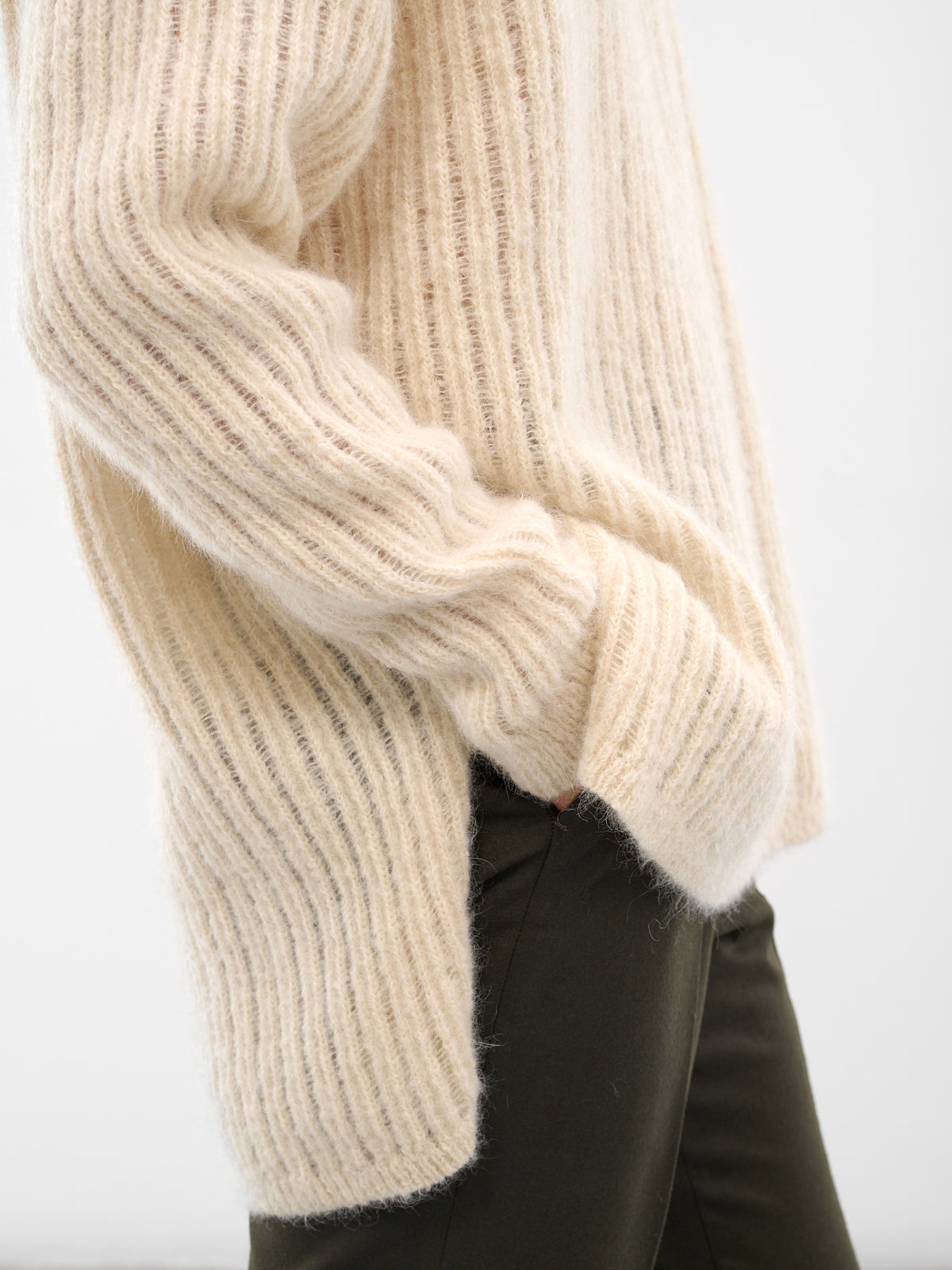 Natural Goat Mohair Knit Sweater (KNIT-71-NATURAL)