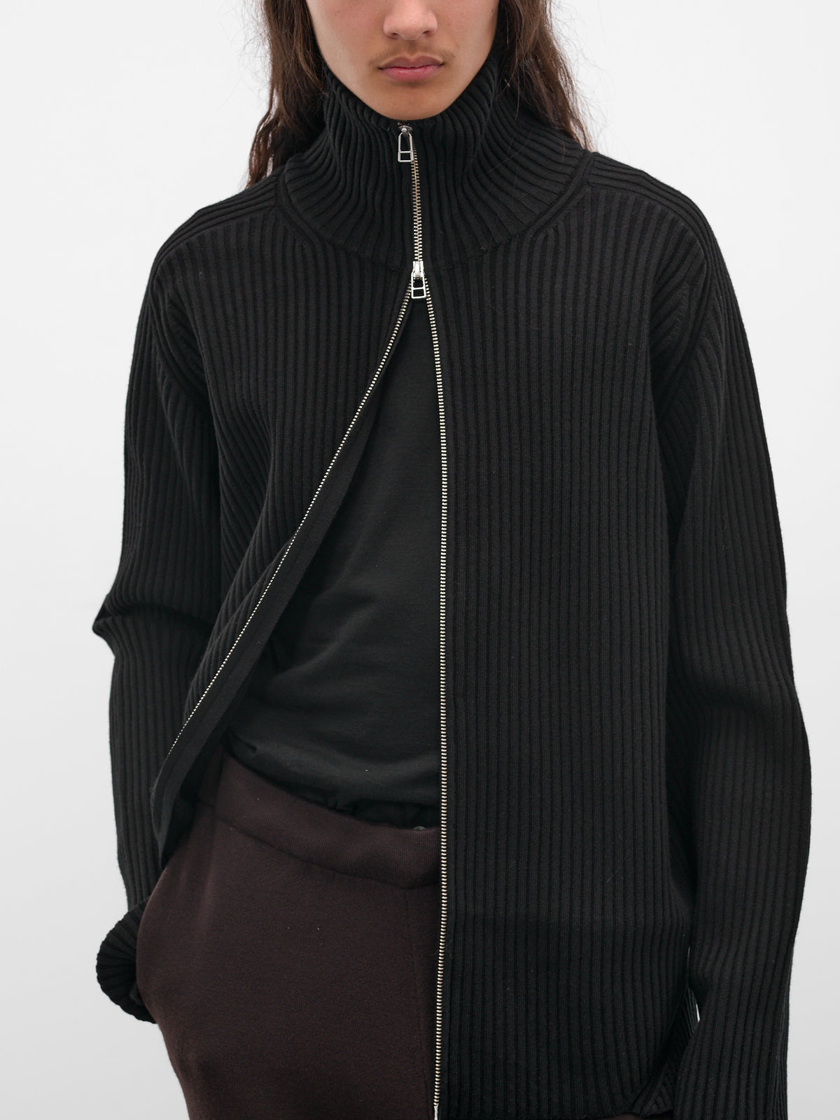 Black Wool Articulated Drivers Sweater (KNT-104-01-BLACK)