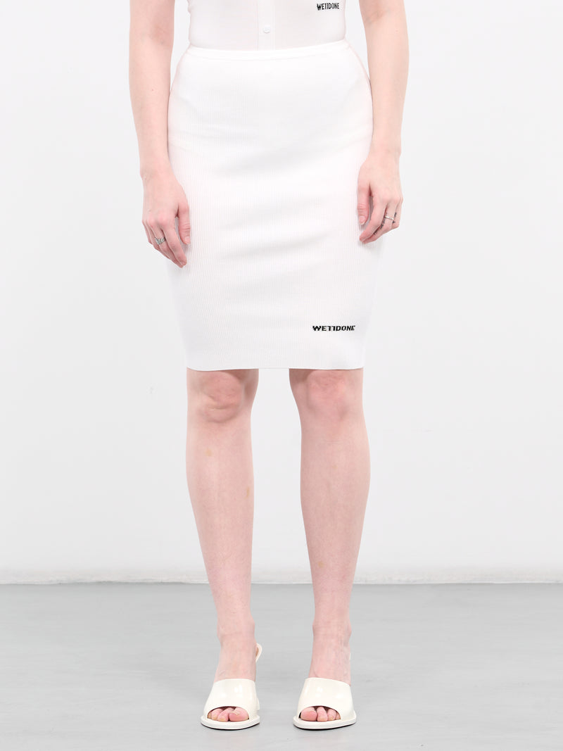 Ribbed Pencil Skirt (KS1-24-602-W-WHITE)