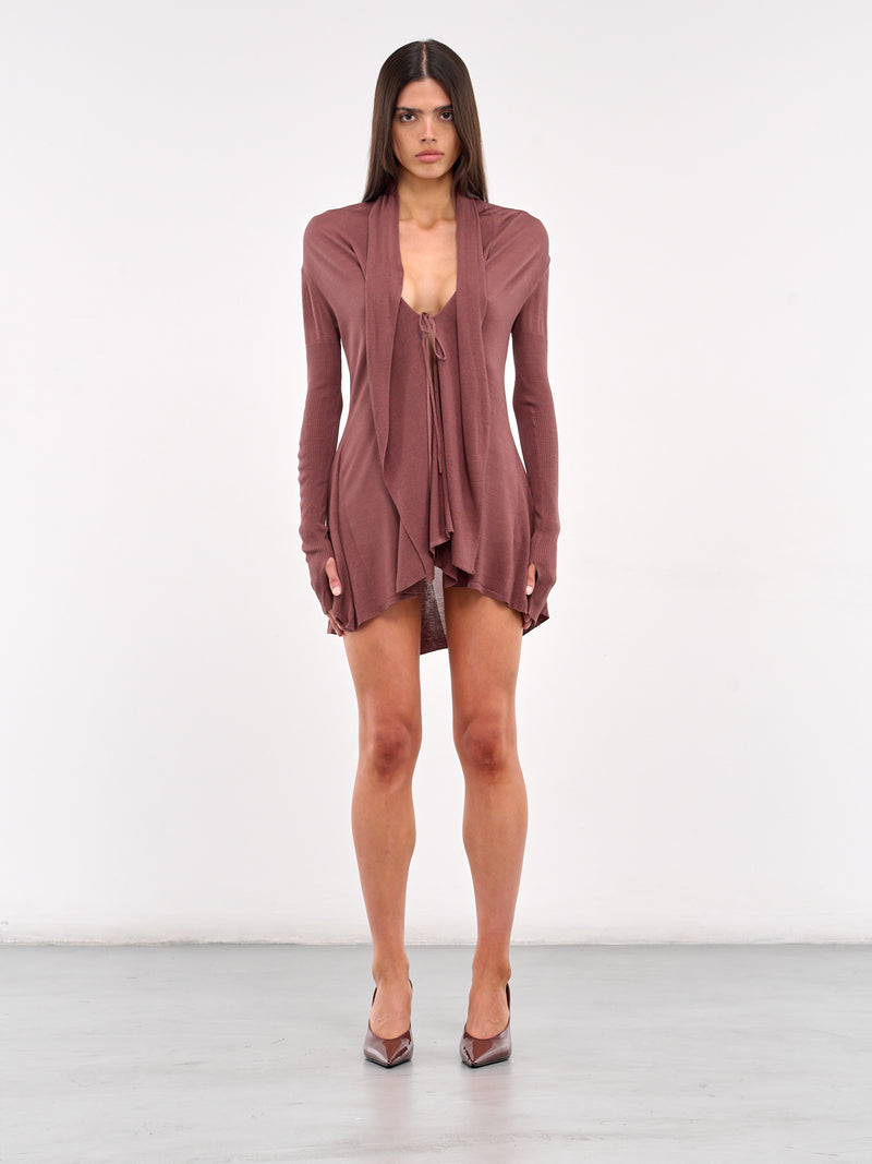 Fishtail Silk Knit Cardigan (KT11S1PU780-GREY-PURPLE)