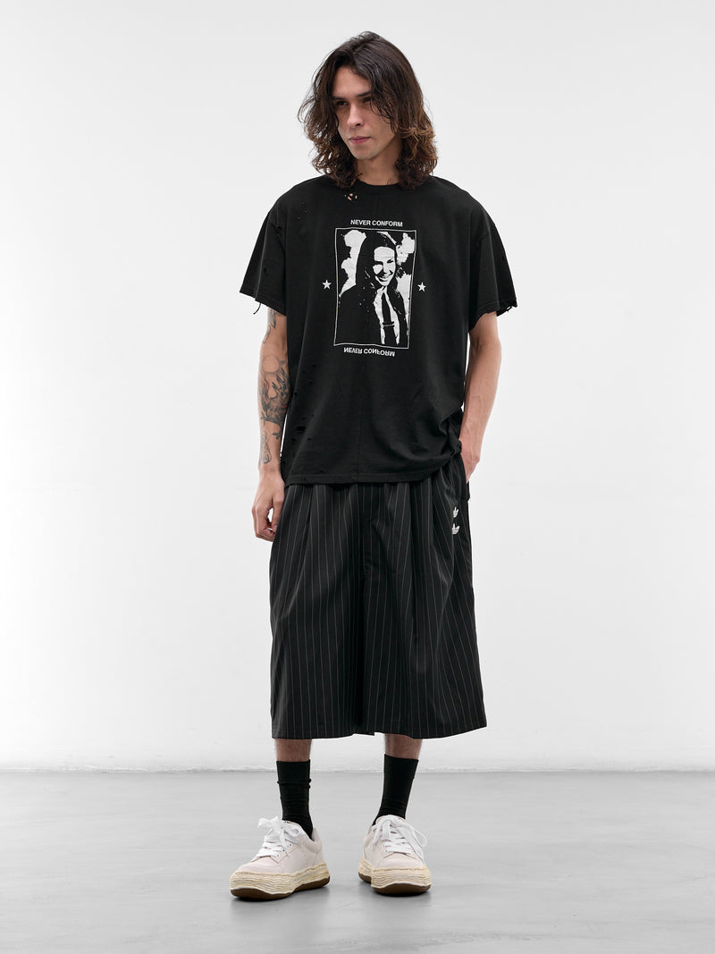 Adidas x Willy Chavarria Pinstripe Shorts (KV2247-BLACK-WHITE)
