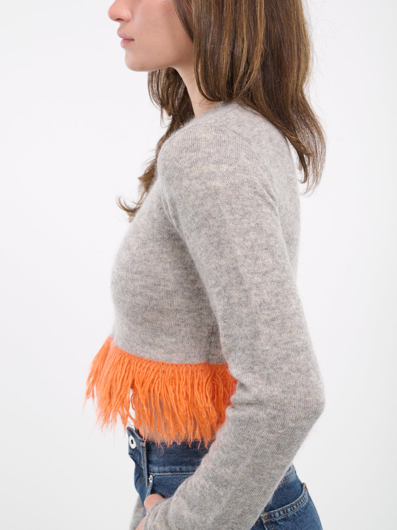 Fringe-Hem Jumper (KW1038-905-LIGHT-GREY)