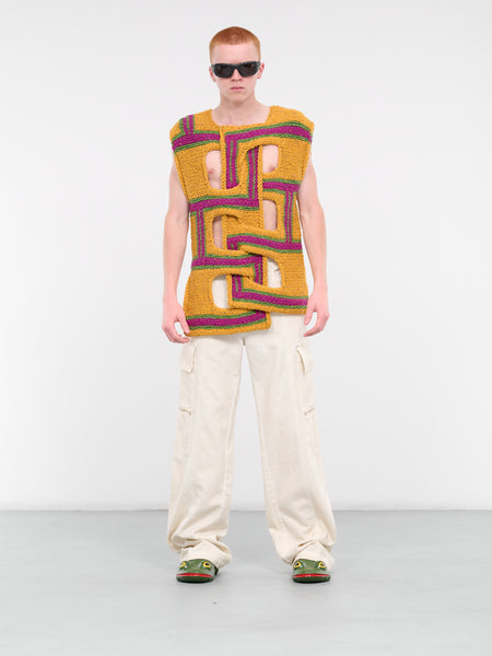 割引購入 Interwove Stripe (KW1107-YN0319-MUSTARD) Vest メンズウェア