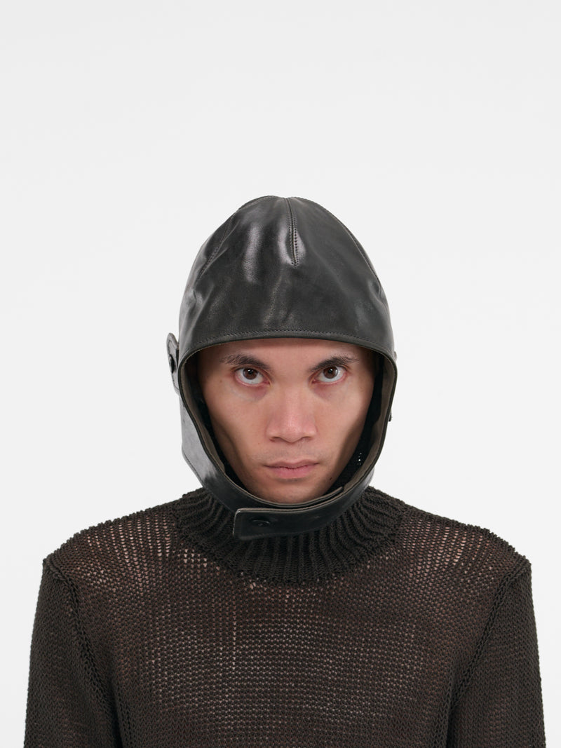 Black Horse Leather Aviator Hat (LA-175R-RAF-BLACK)