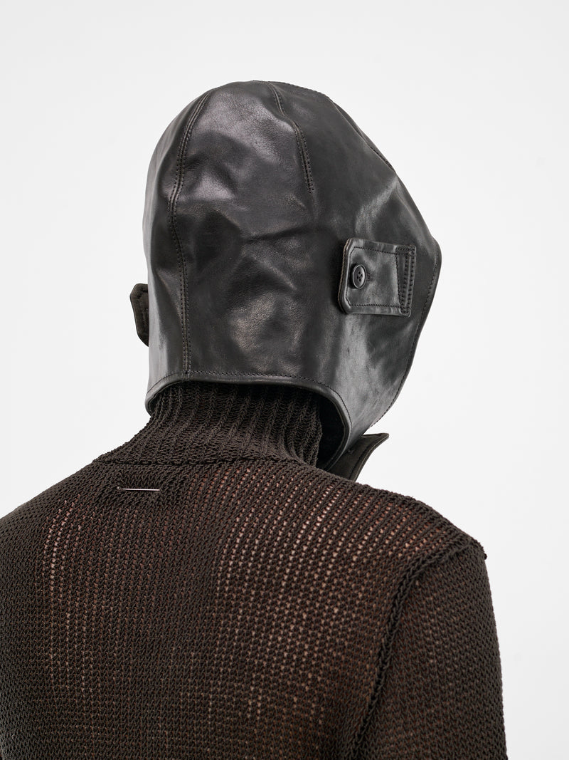 Black Horse Leather Aviator Hat (LA-175R-RAF-BLACK)