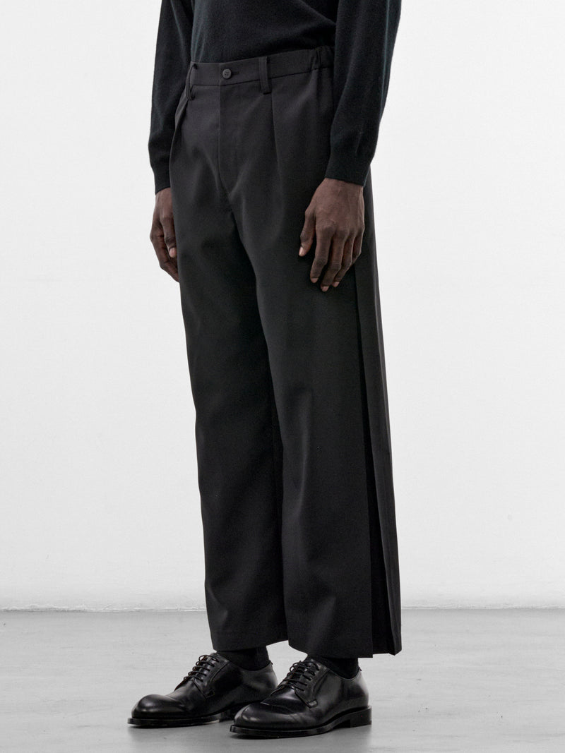 Wings Black Wide Pleated Trousers (LA68FF023-15-BLACK)