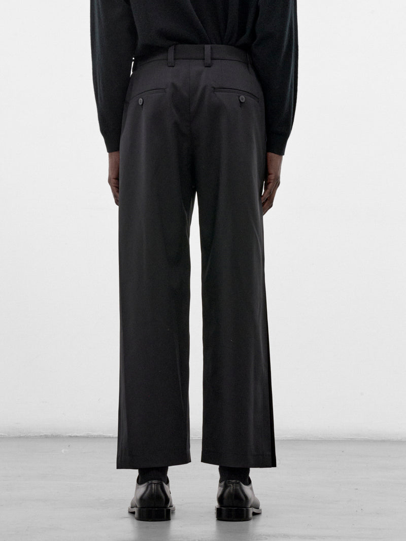 Wings Black Wide Pleated Trousers (LA68FF023-15-BLACK)