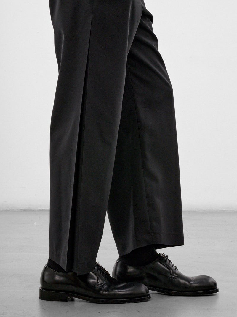 Wings Black Wide Pleated Trousers (LA68FF023-15-BLACK)