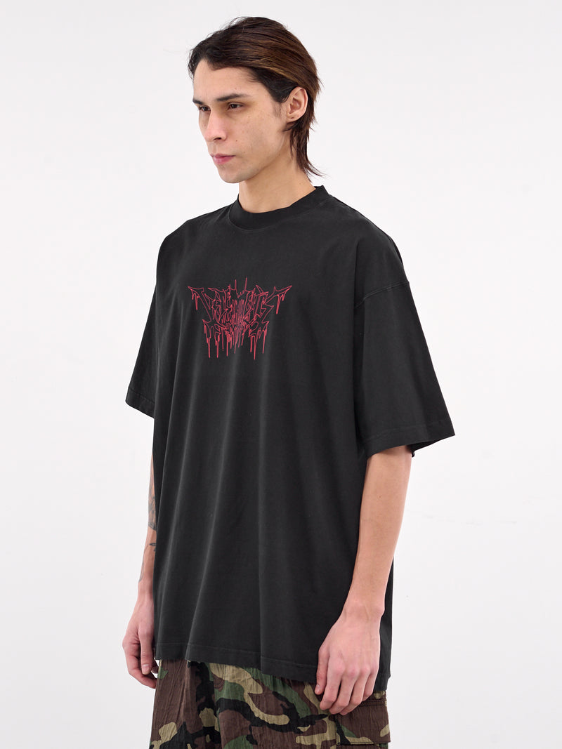 40th Anniversary Drip Metal Tee (LATR100B-WASHED-BLACK)