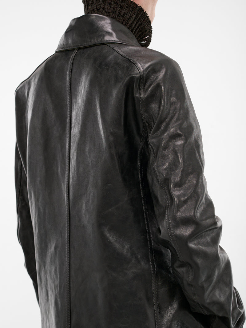 Black Reversible Horse Leather Coat (LC-170-RAF-BLACK)