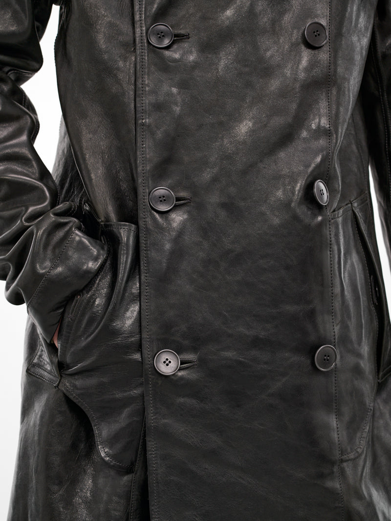 Black Reversible Horse Leather Coat (LC-170-RAF-BLACK)