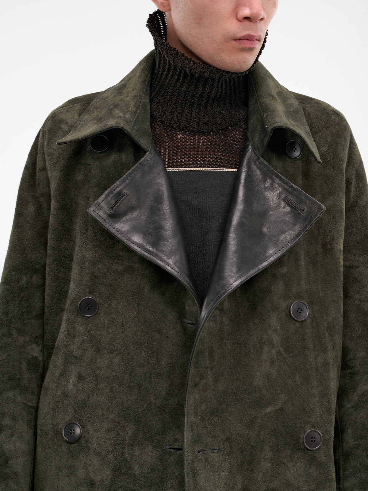 Black Reversible Horse Leather Coat (LC-170-RAF-BLACK)