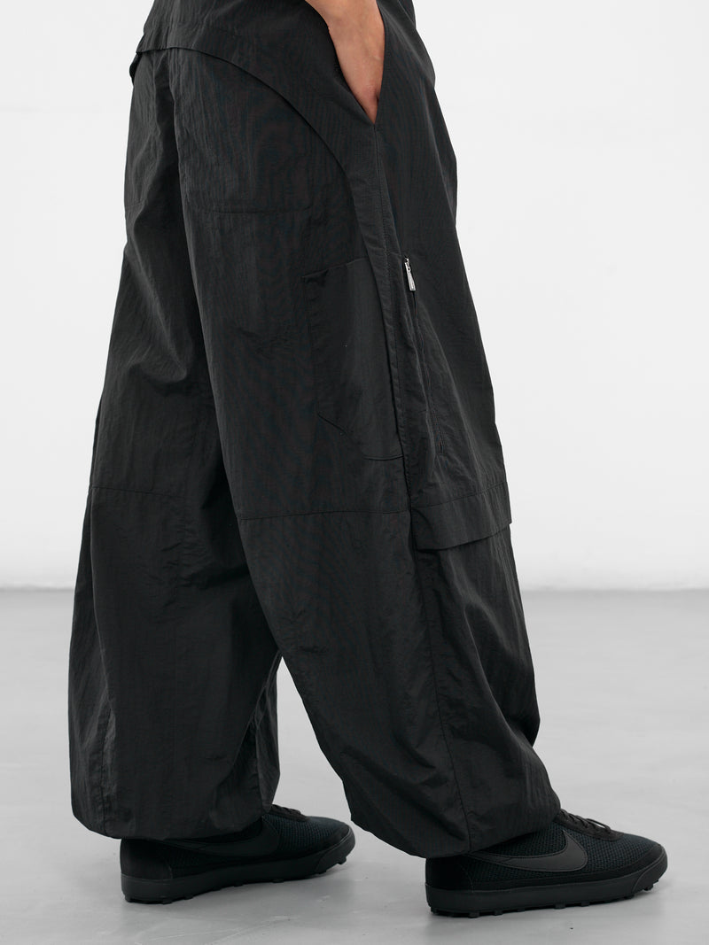 Black Ovalo Baggy Cargo Pants (LE-CARGO-OVALO-BLACK)