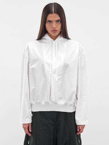 White Haut Trapezi Relaxed Hoodie (LE-HAUT-TRAPEZI-WHITE)