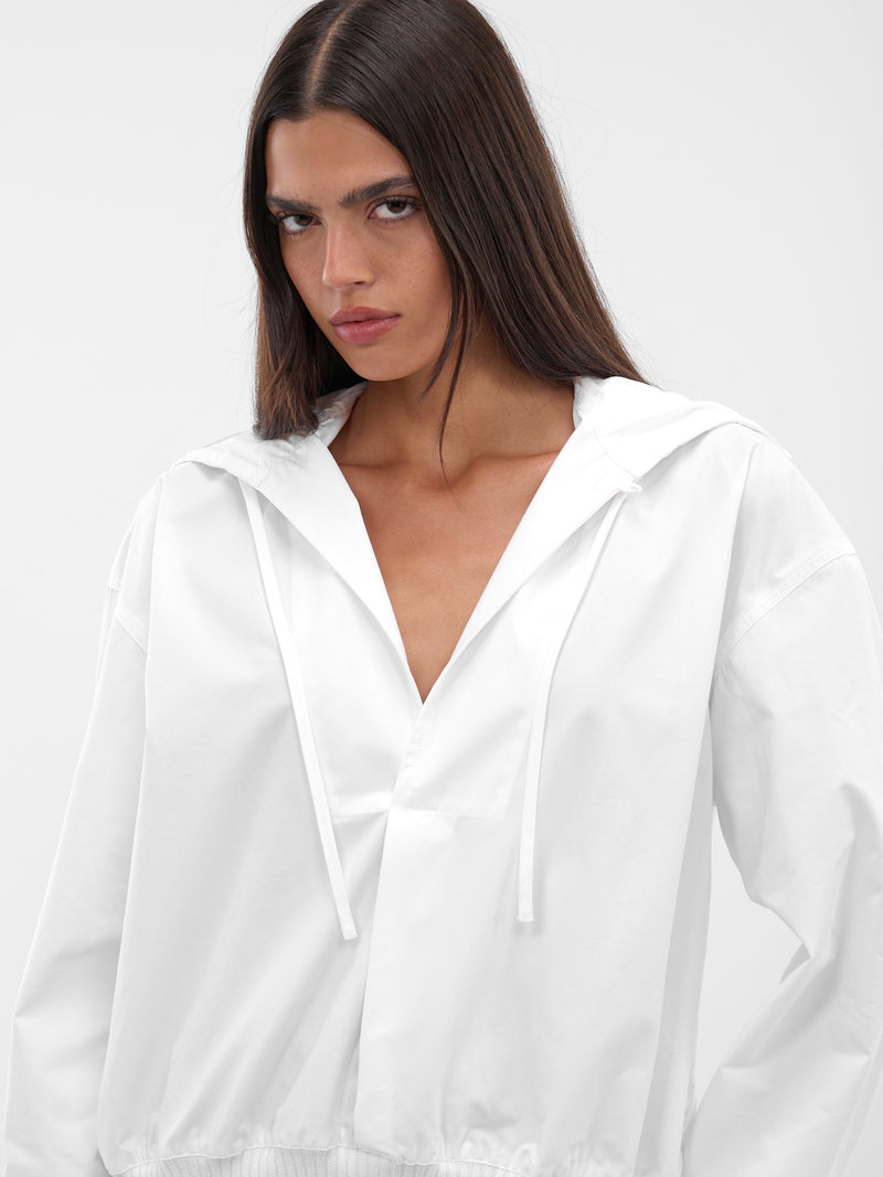 White Haut Trapezi Relaxed Hoodie (LE-HAUT-TRAPEZI-WHITE)