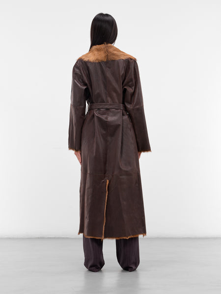 Brown Sheep Leather Shearling Coat (LEATHER-15-COAT-BROWN)