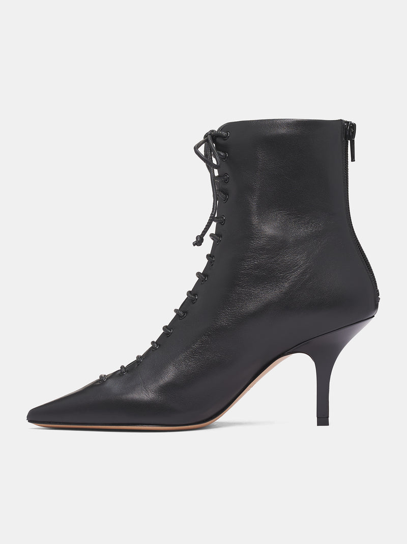 Black Leather Tourni Boots (LES-BOTTINES-TOURNI-LACET-BLAC)