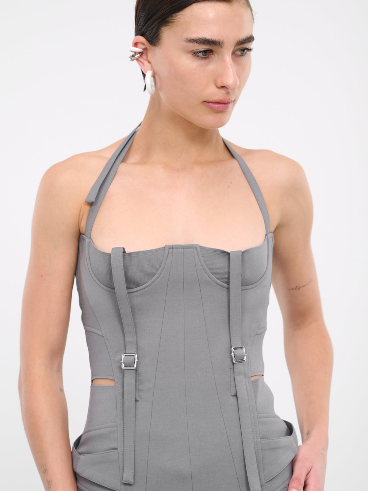 Leathal Corset Top (LETHDR0GREY-GREY)