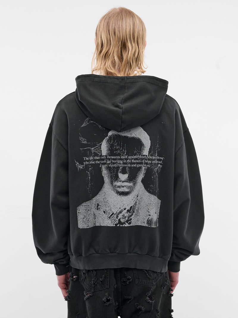 Black Bataille Graphic Zip Hoodie (LKSS26-BATAILLE-WASHED-BLACK)
