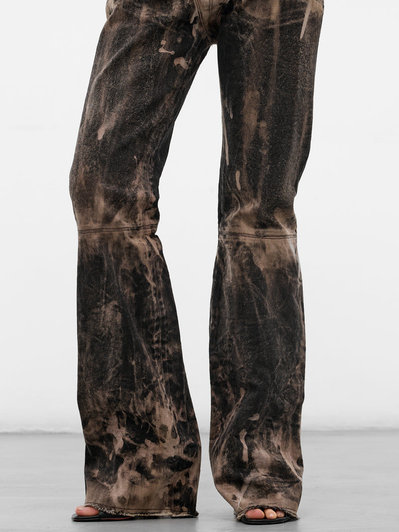 Black Bleached Denim Rider Pants (LKSS26-RIDER-DEN-BLACK)