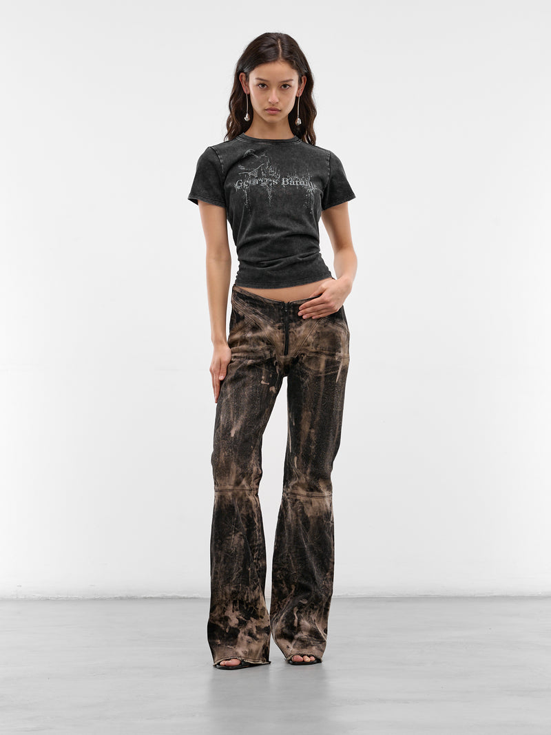 Black Bleached Denim Rider Pants (LKSS26-RIDER-DEN-BLACK)
