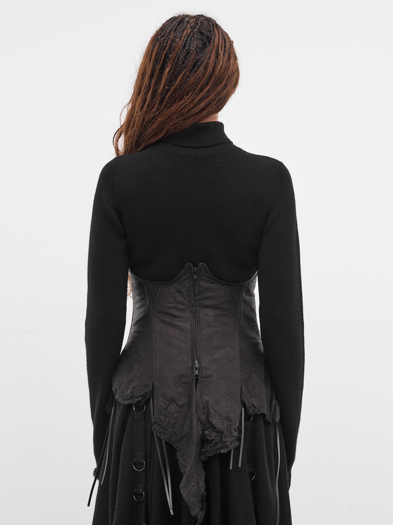 Black Leather Corset Belt (LL-Y01-700-1-BLACK)