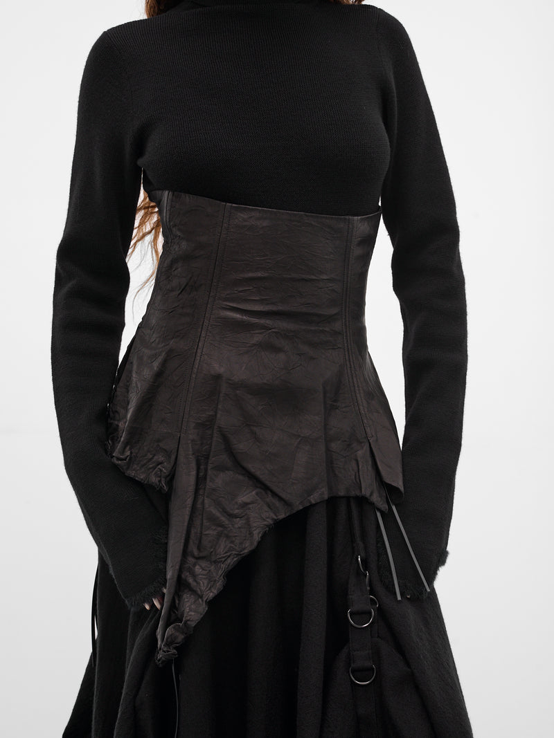 Black Leather Corset Belt (LL-Y01-700-1-BLACK)