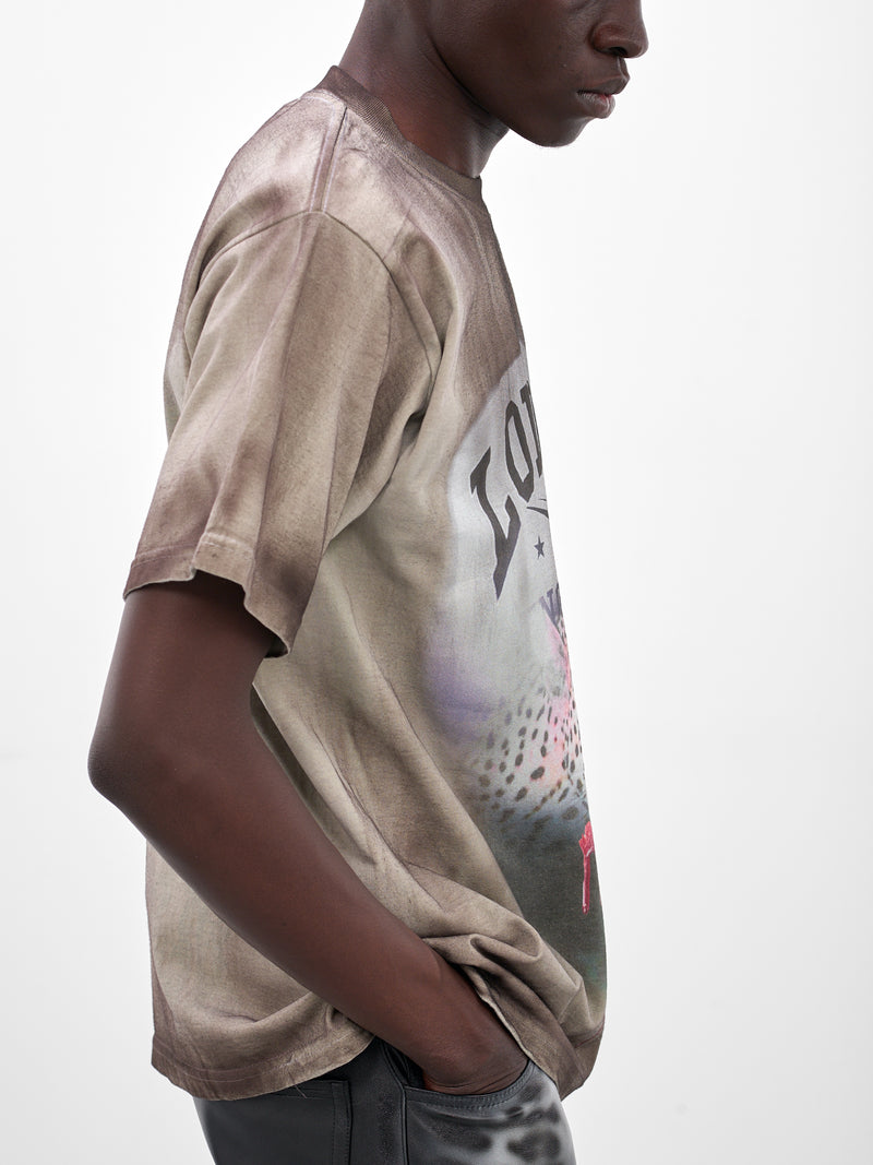 London Cheetah Graphic Print Tee (LONDON-T-SHIRT-GREEN-BROWN)