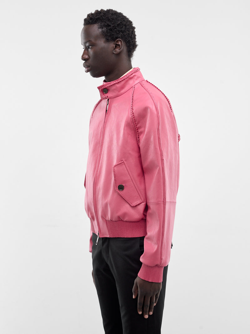 Pink Leather Locksley Harrington Jacket (LOCKSLEY-NOUGAT-PINK)