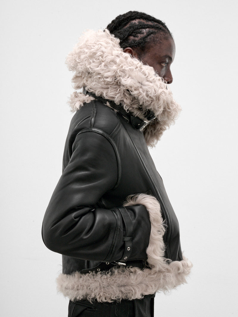 Black Sheep Leather Aviator Jacket (LT-001-A-BLACK)