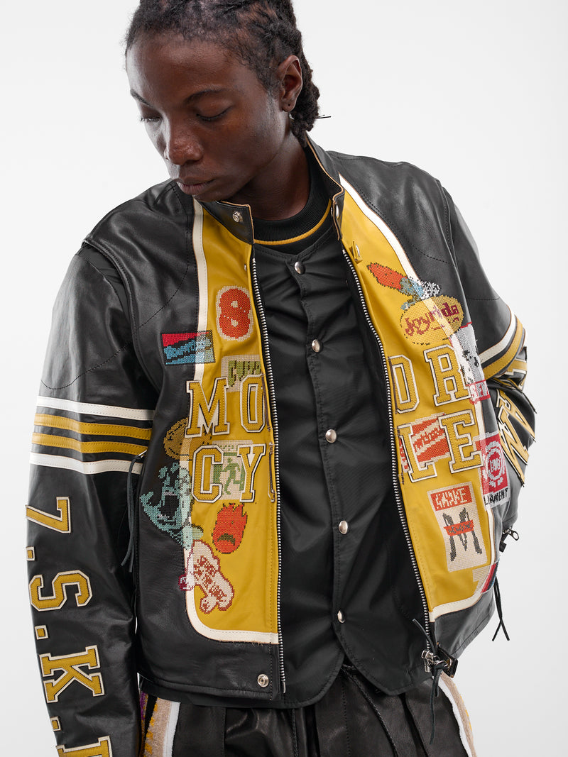 Black Leather Rider Moto Jacket (LT-SV-NRS-1001-BLACK)