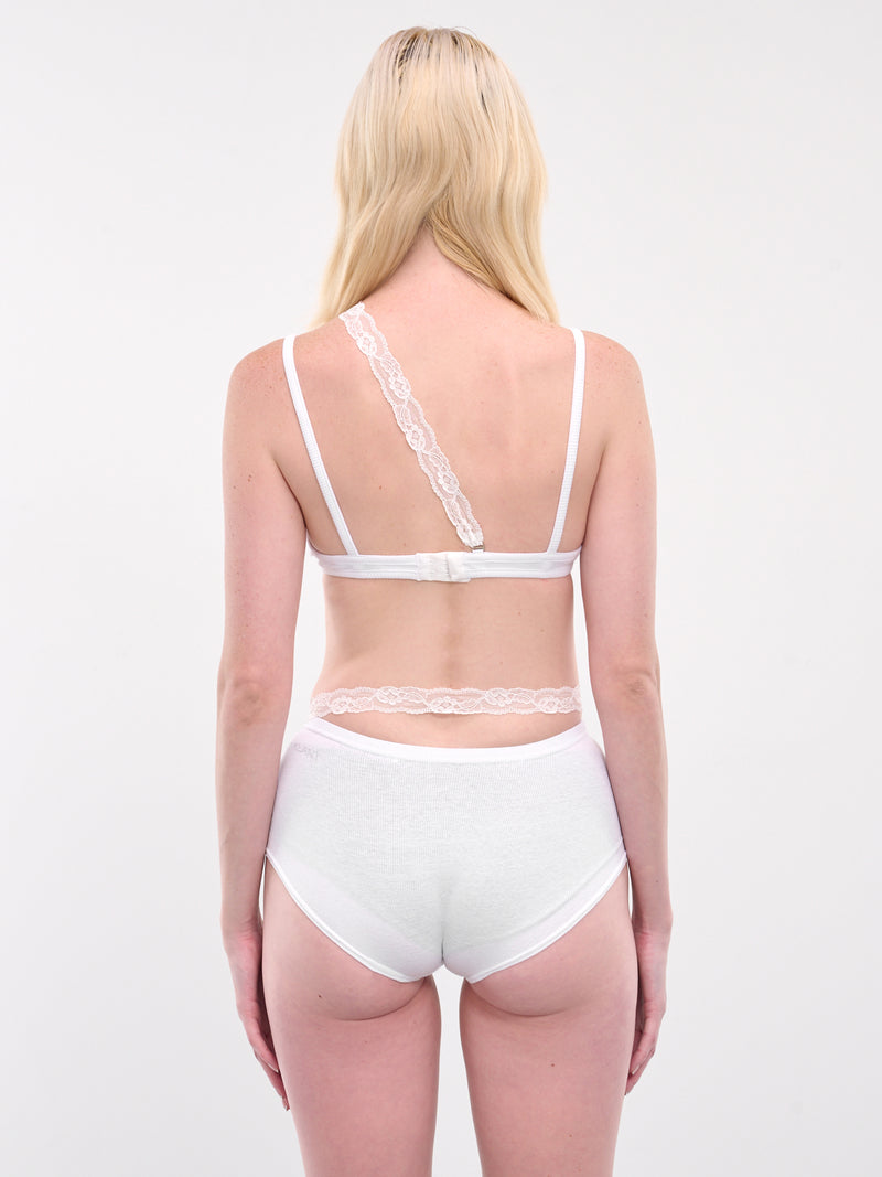 Asymmetric Lace Trim Bra (LV-UND002-WHITE)