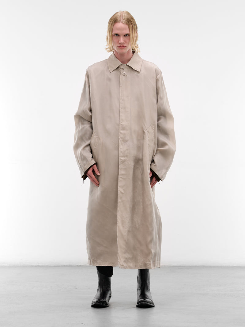 Wax-Dipped Oversized Cloak Carcoat (M2261CG-GHOST-GREY-WAX-DIPPED-)