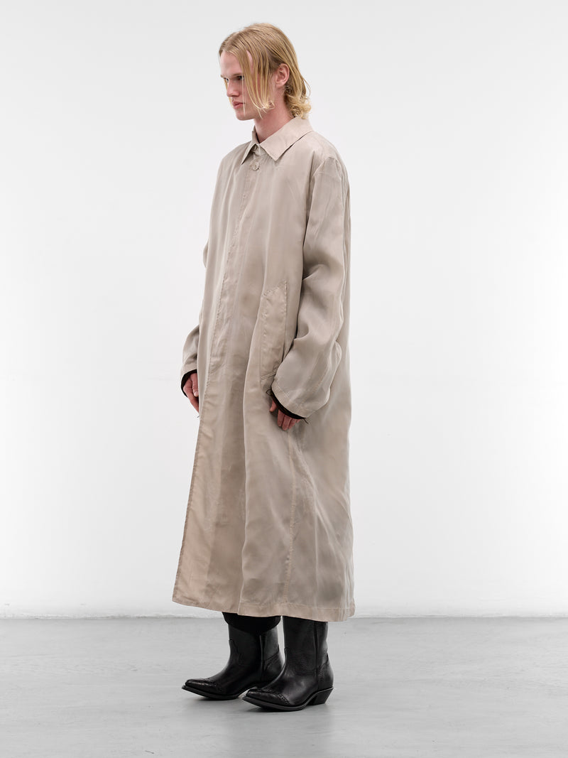 Wax-Dipped Oversized Cloak Carcoat (M2261CG-GHOST-GREY-WAX-DIPPED-)