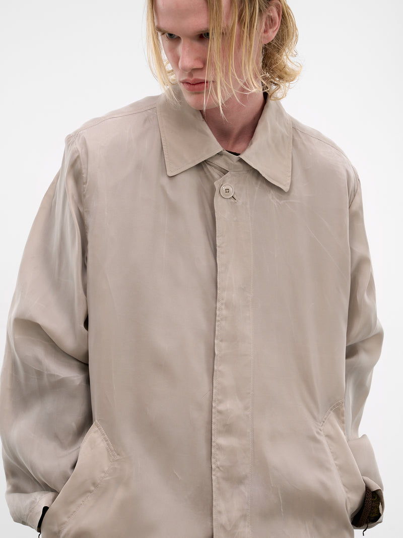 Wax-Dipped Oversized Cloak Carcoat (M2261CG-GHOST-GREY-WAX-DIPPED-)