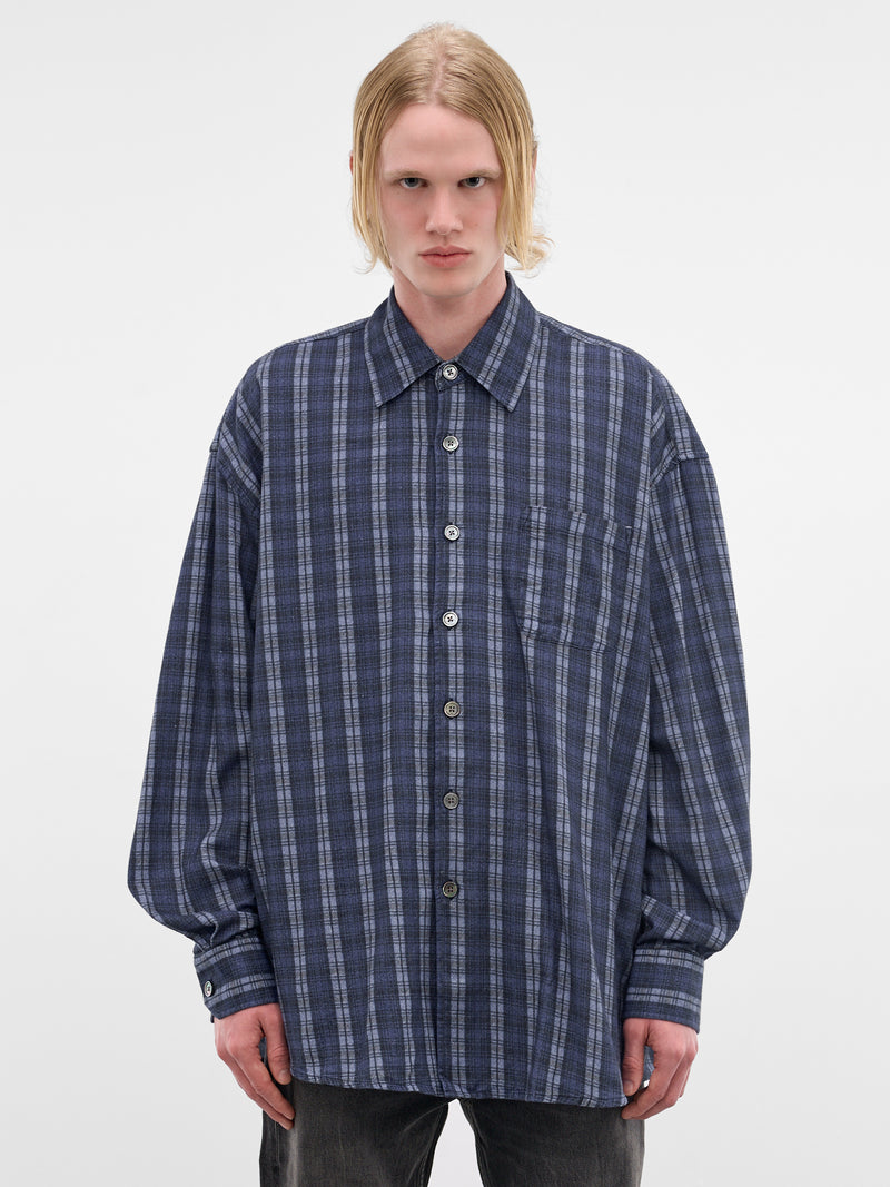 Oversized Check Cotton Borrowed Shirt (M2262BCP-CHECK-PLEASE-PRINT)