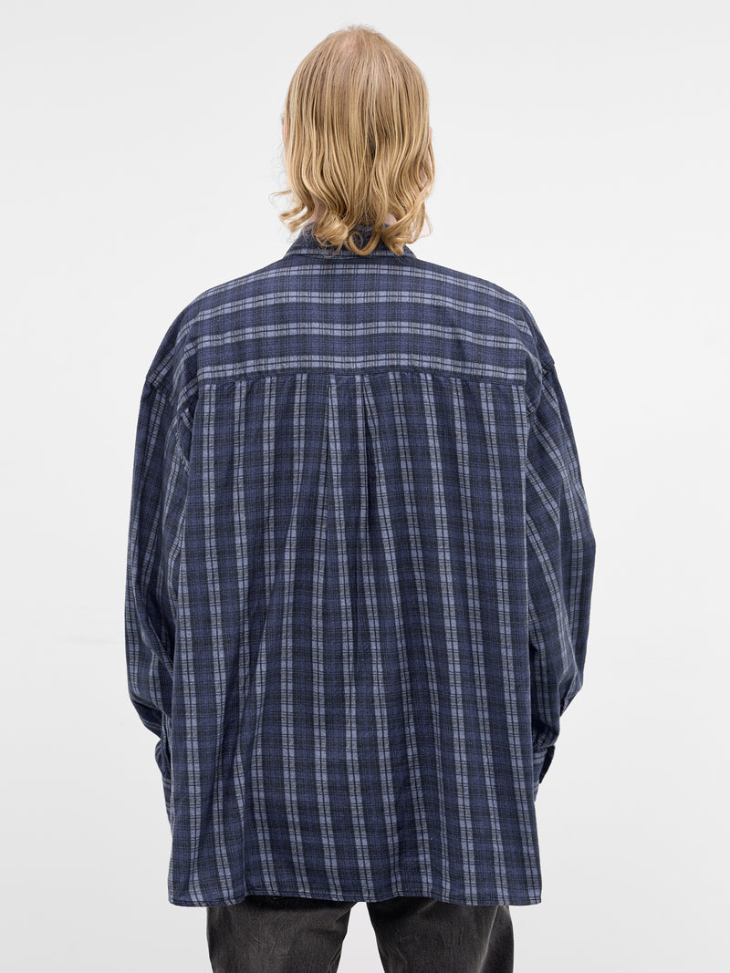 Oversized Check Cotton Borrowed Shirt (M2262BCP-CHECK-PLEASE-PRINT)