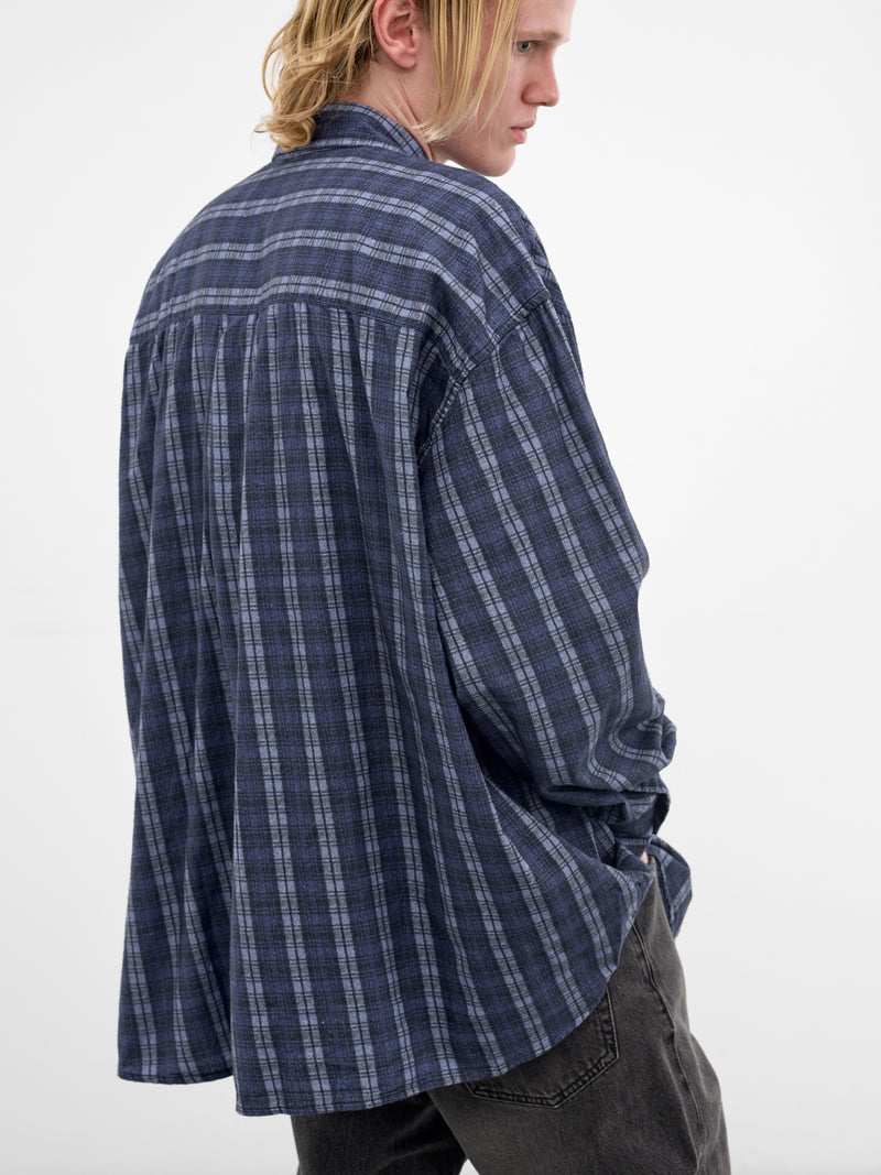 Oversized Check Cotton Borrowed Shirt (M2262BCP-CHECK-PLEASE-PRINT)