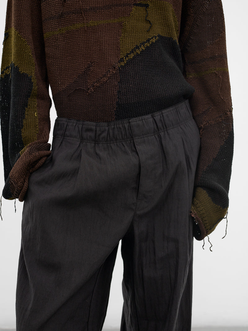 Black Tech-Flax Leisure Trousers (M2264LS-SOOT-BLACK-TECHFLAX)