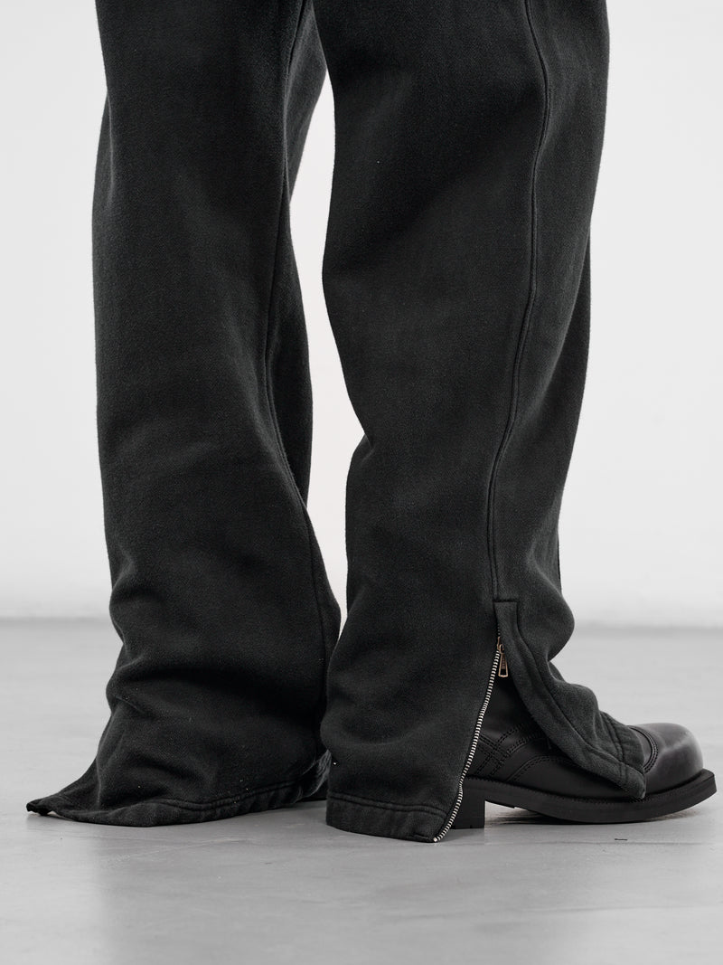 Black Cotton Zip Track Pants (M2266TW-WASHED-BLACK-STAR-FLEE)