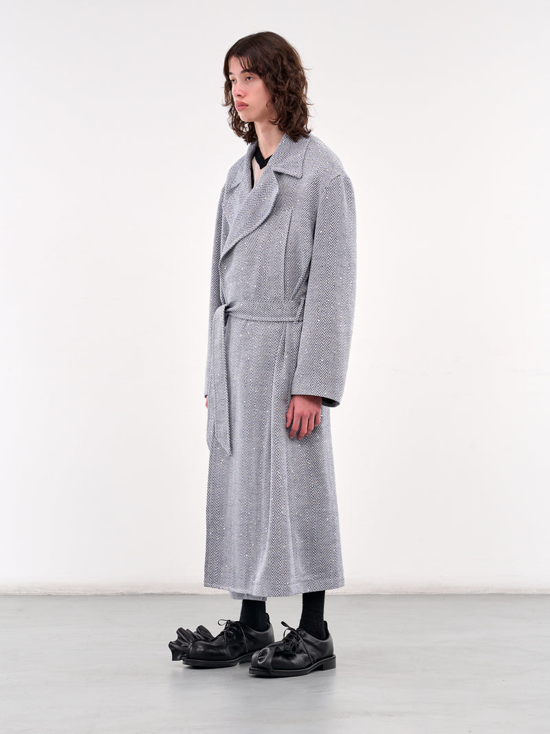 Double-Breasted Belt Coat (M25K6CT002-BLUE)