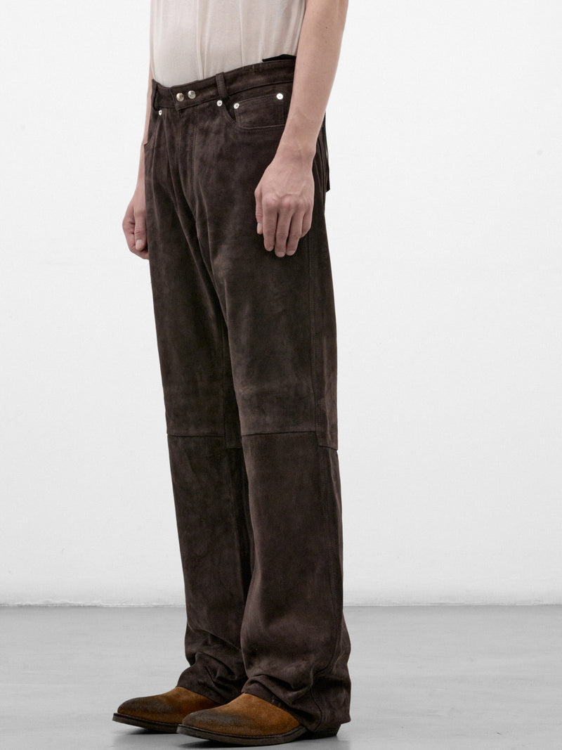 Brown Calf Suede Carlson Pants (M4269CC-COLD-BROWN)