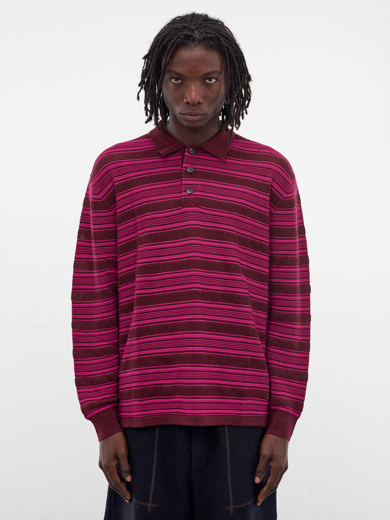 Burgundy Billie Knit Polo Shirt (MA25KN39-WO08-352-BURGUNDY-MAG)