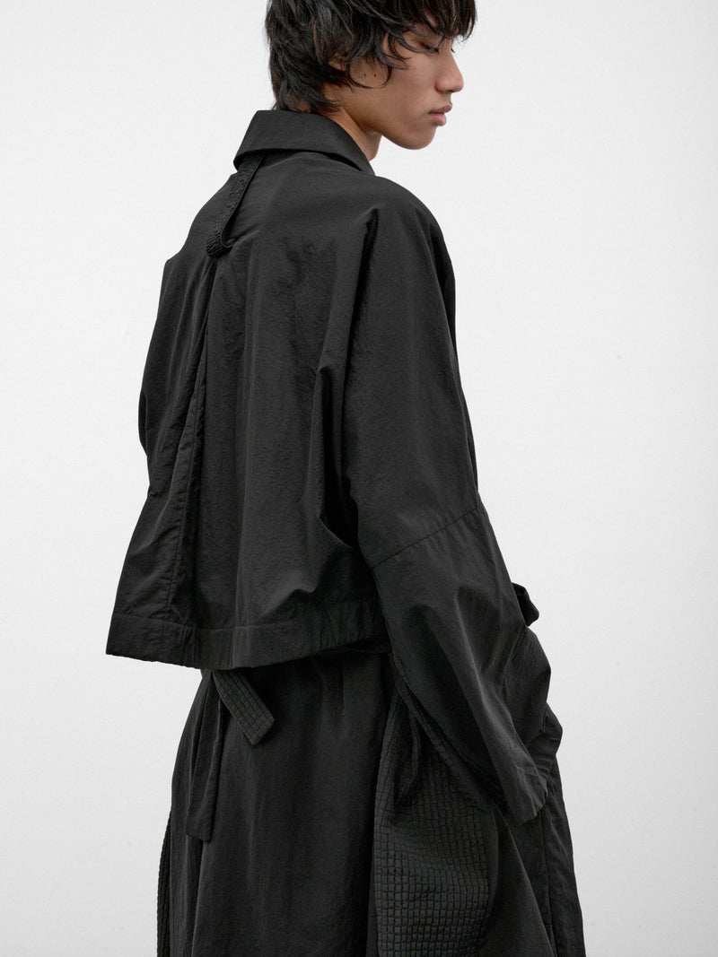 Black Nylon-Cotton Mackay Coat (MACKAY-MATIA-BLACK)