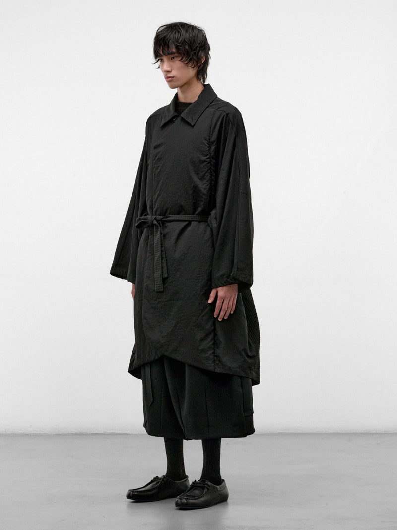 Black Nylon-Cotton Mackay Coat (MACKAY-MATIA-BLACK)