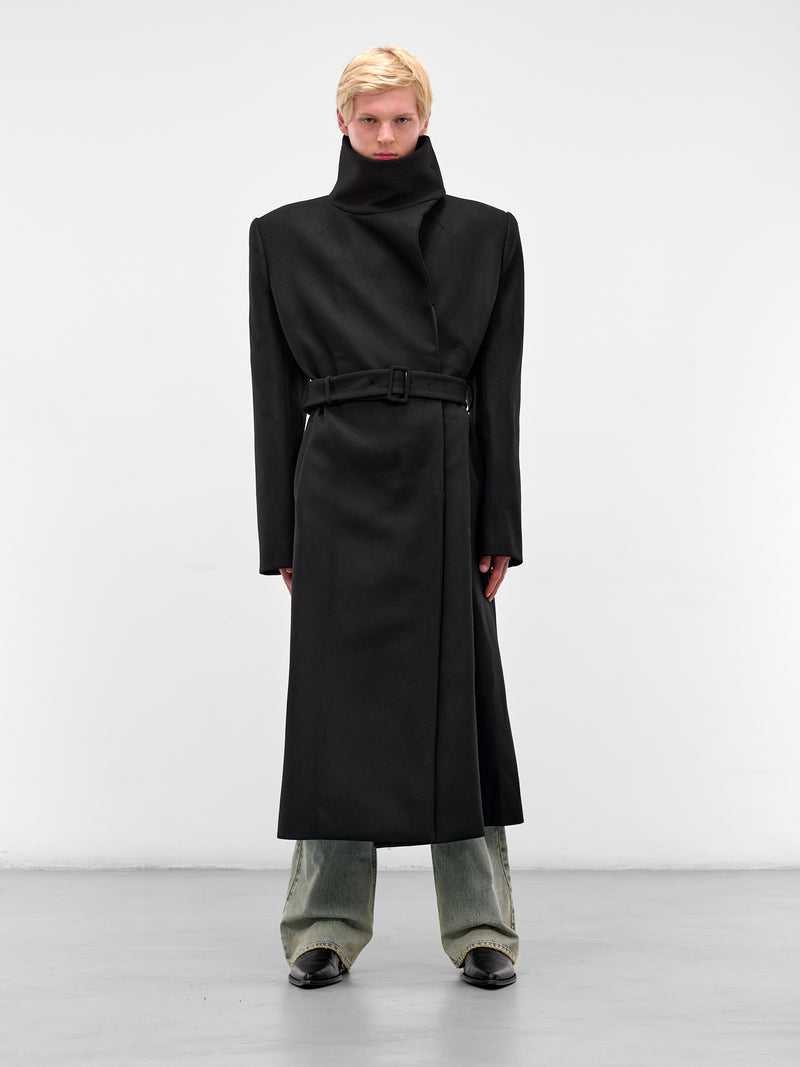 Black Oversized Gleb Wool Overcoat (MAT01C003-SCLERA-BLACK)