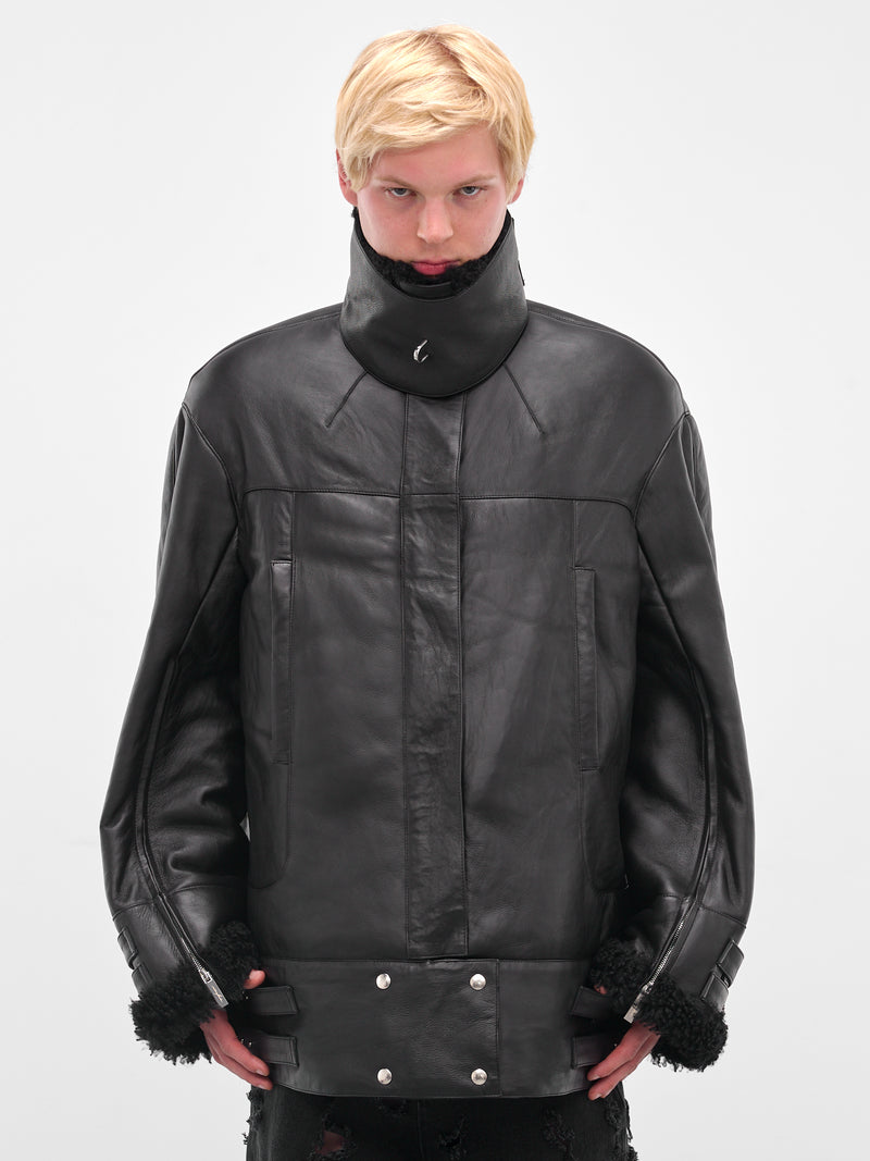 Black Provoke Lamb Shearling Jacket (MAT01C012-SCLERA-BLACK)