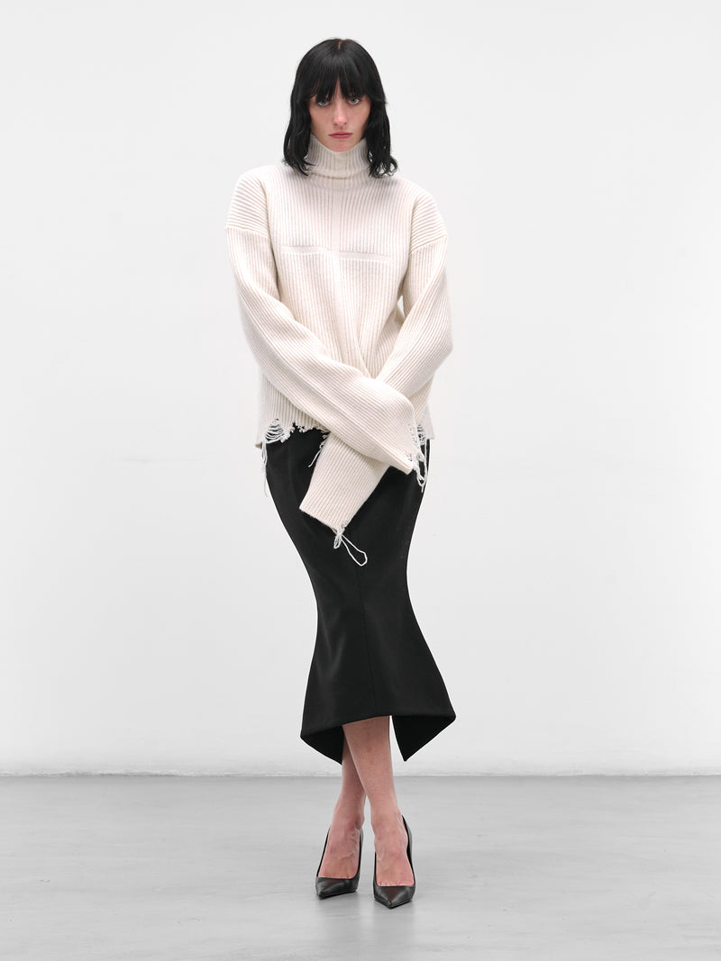 White Chalet Distressed Knit Sweater (MAT01N001-TOILE)