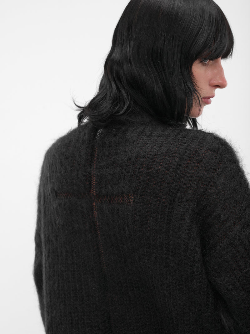 Black Larissa Distressed Knit Sweater (MAT01N004-SCLERA-BLACK)