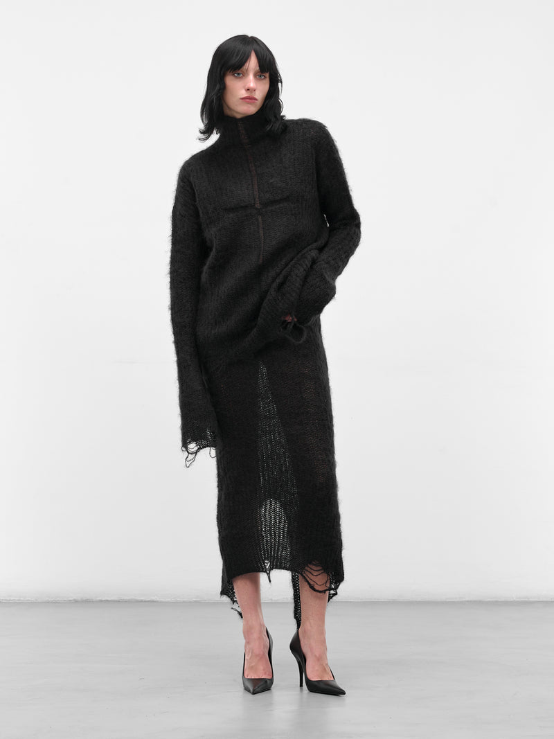 Black Larissa Distressed Knit Skirt (MAT01S104-SCLERA-BLACK)